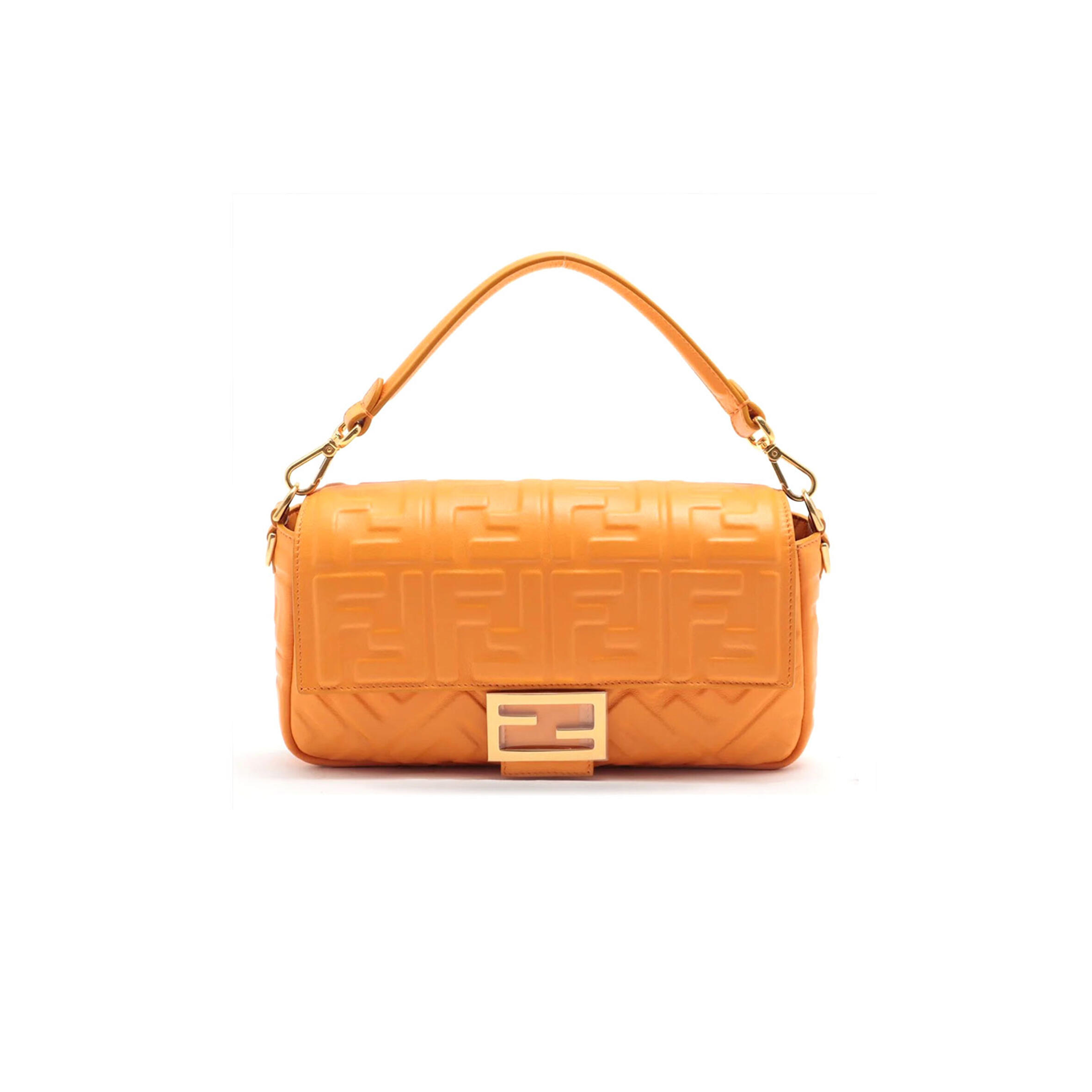 FENDI BAGUETTE NAPPA LEATHER ORANGE  (27*15*6cm)